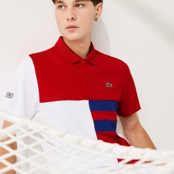 Lacoste SPORT Colorblock Breathable Piqué Tennis Polo Shirt - Polo Pánské Hnědožlutý Zelene / Tmavě